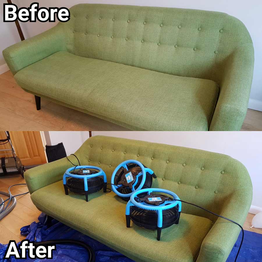 Eco-safe Upholstery Cleaning Brighton and Sussex - before and after