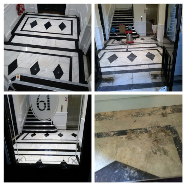 Entrance hall marble floor polishing - before and afters Entrance hall marble floor polishing Sussex - before and afters