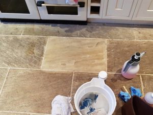 Limestone floor cleaning Brighton - demonstration