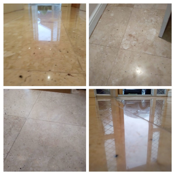 marble floor polishing - before and after Marble floor polishing Brighton - before and after