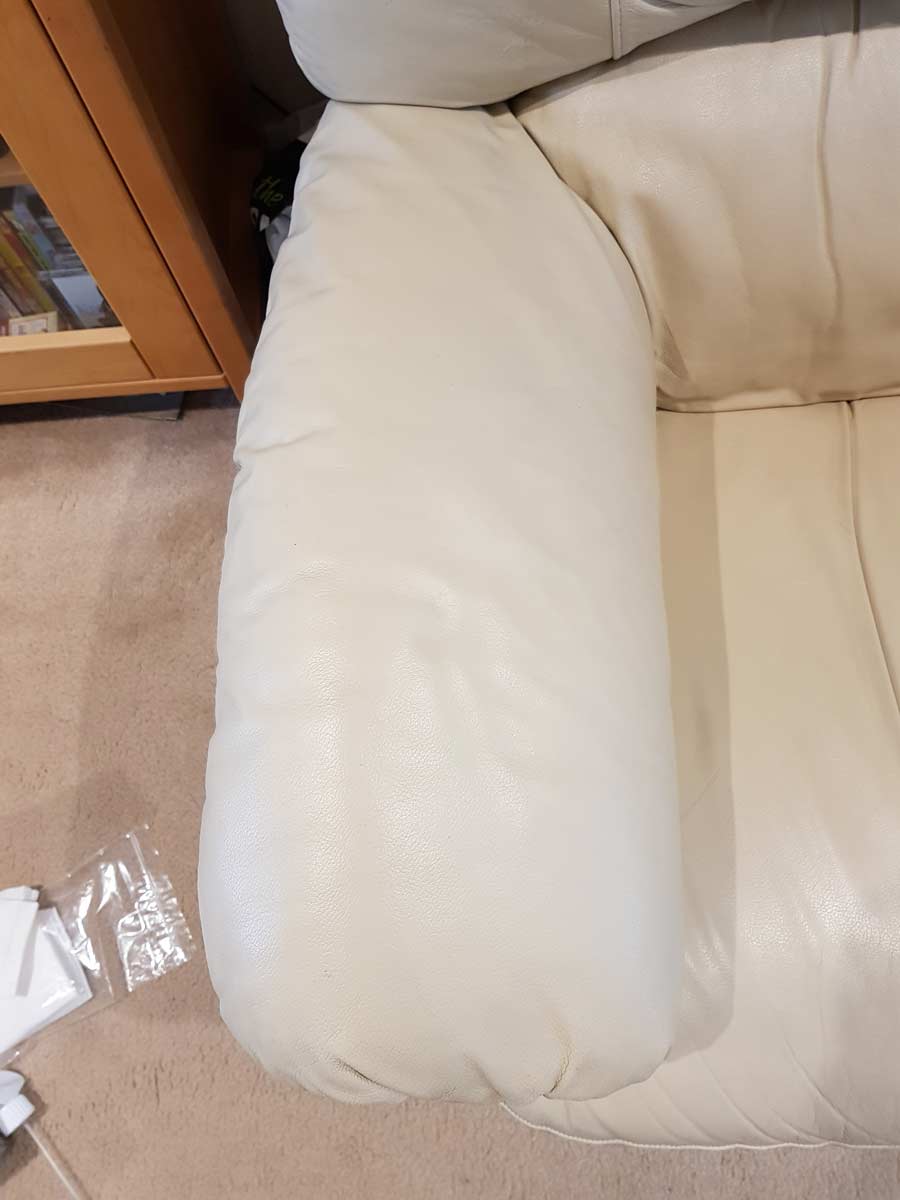 Cream leather armchair – after cleaning Cream leather armchair - after cleaning