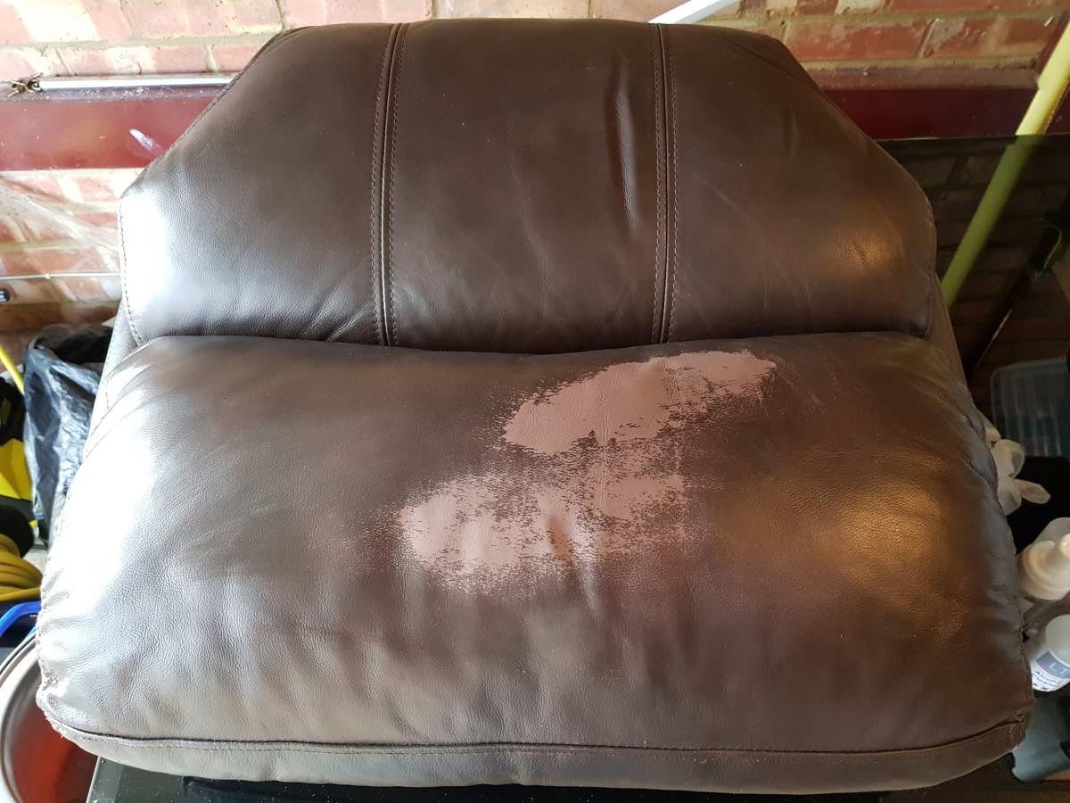 Before leather pigment repair – Lindfield Before leather pigment repair - Lindfield