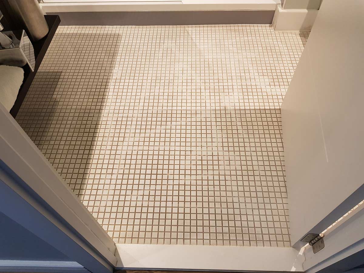 Tile floor cleaning – Malmaison, Brighton – before cleaning Tile floor cleaning - Malmaison, Brighton - before cleaning