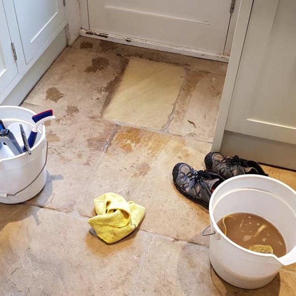 Sandstone floor cleaning demo - Hurstpierpoint Sandstone floor cleaning demo - Hurstpierpoint