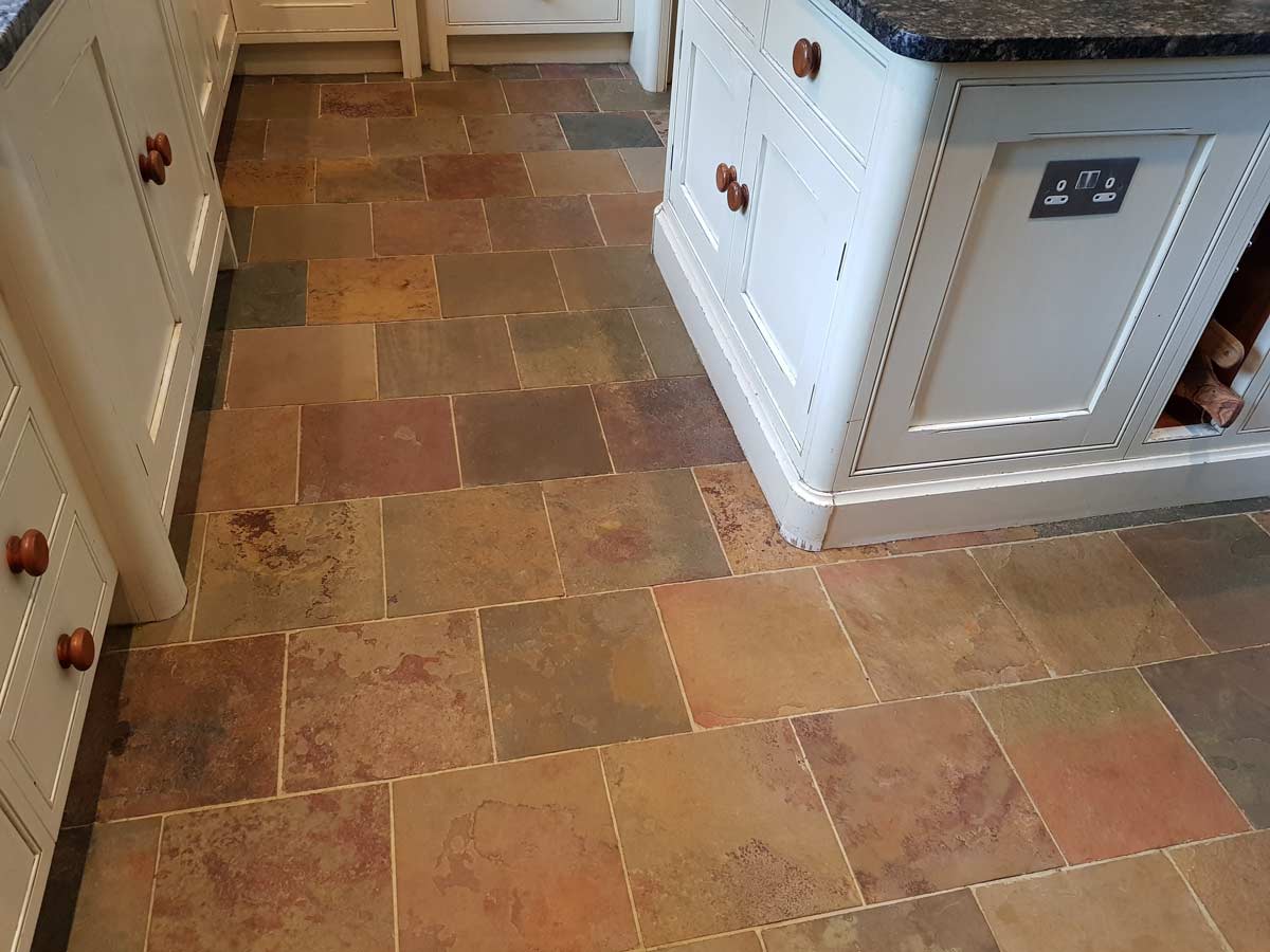 Slate tile floor cleaning and restoration -Rees – after Slate tile floor cleaning and restoration -Rees - after