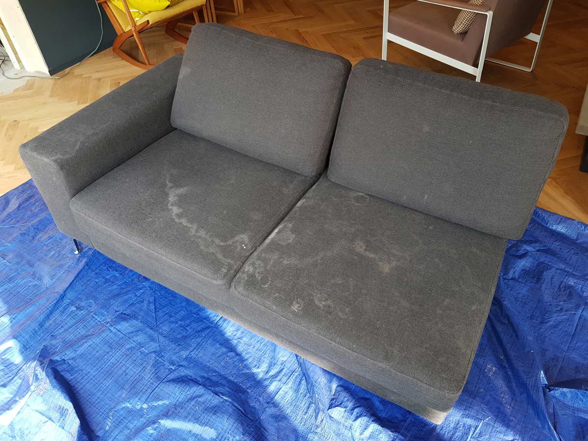 Upholstery cleaning water stain removal Brighton – before Upholstery cleaning water stain removal Brighton - before